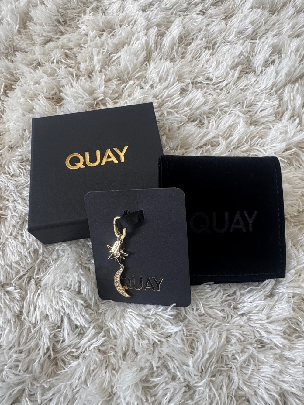 Quay Australia Gold Star and Crystal Crescent Charm - Picture 1 of 2